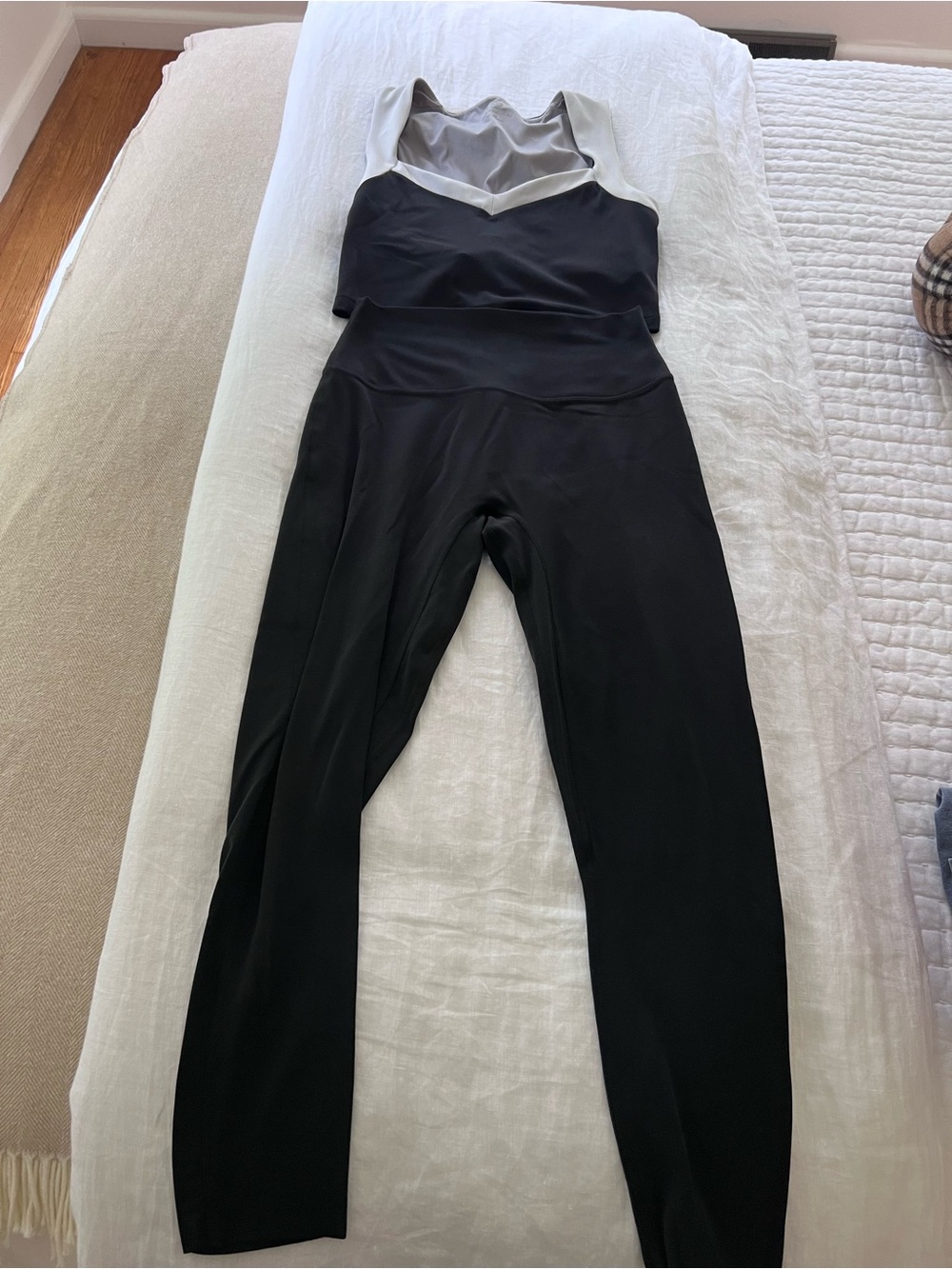 Women's Black Jumpsuit with Gray Accents
